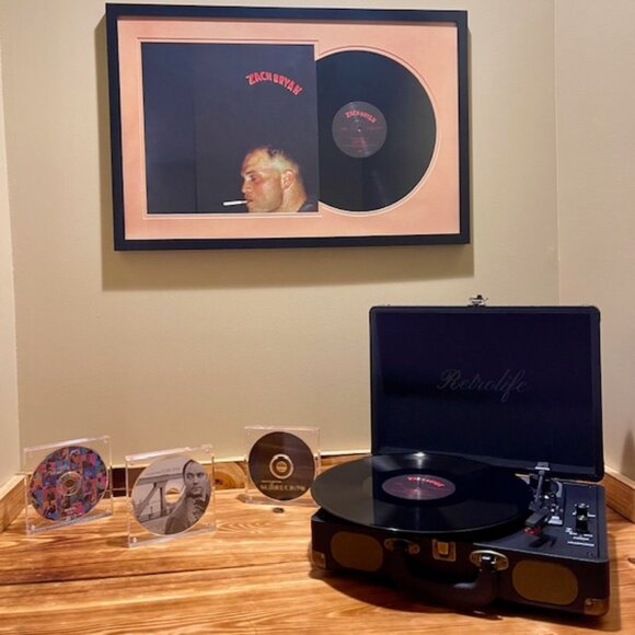 Wall Decor Zach Bryan Vinyl Record Wall Art 165x25 Wood Glass Frame